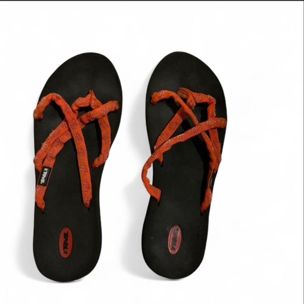 Teva Orange Sandals with Black‎ Soles